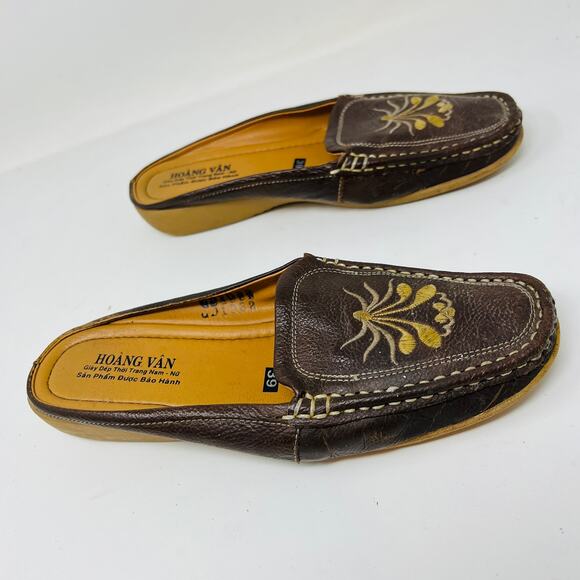 Van Hoang Custom Shoe Mules Slip On Casual Brown - 39 - Picture 4 of 7